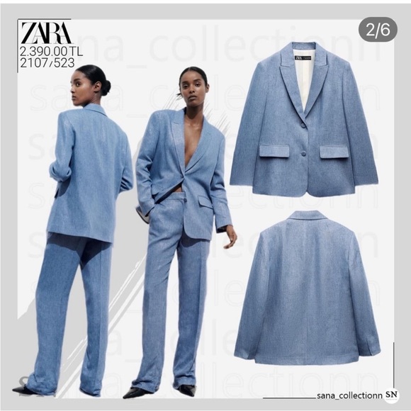 ZARA 2 PIECES MATCHING SET SHINY FABRIC JACKET & SHINY FABRIC STRAIGHT LEG PANTS - Picture 11 of 15